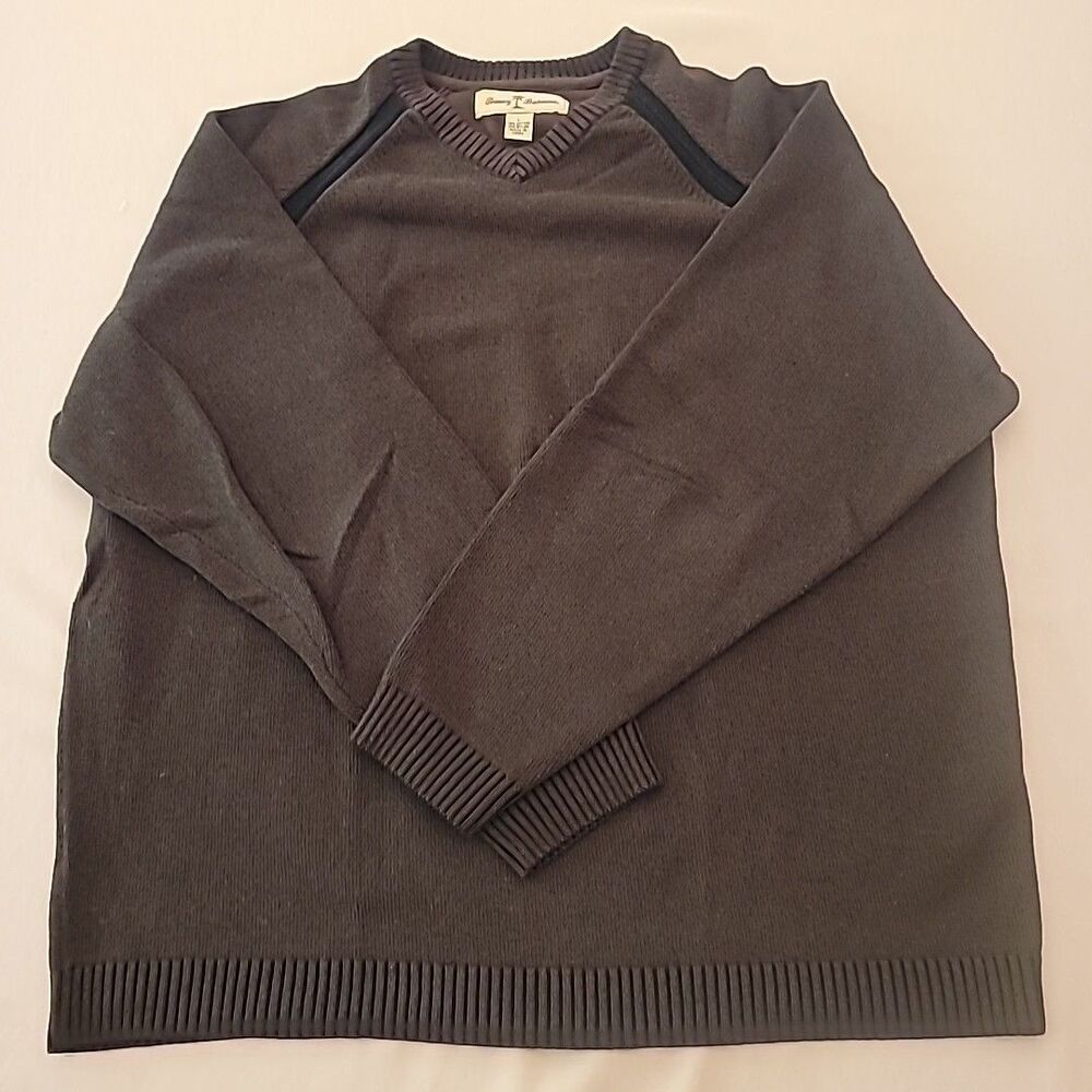 Men's TOMMY BAHAMA Casual Brown Cotton Blend V-Neck Sweater Size Large